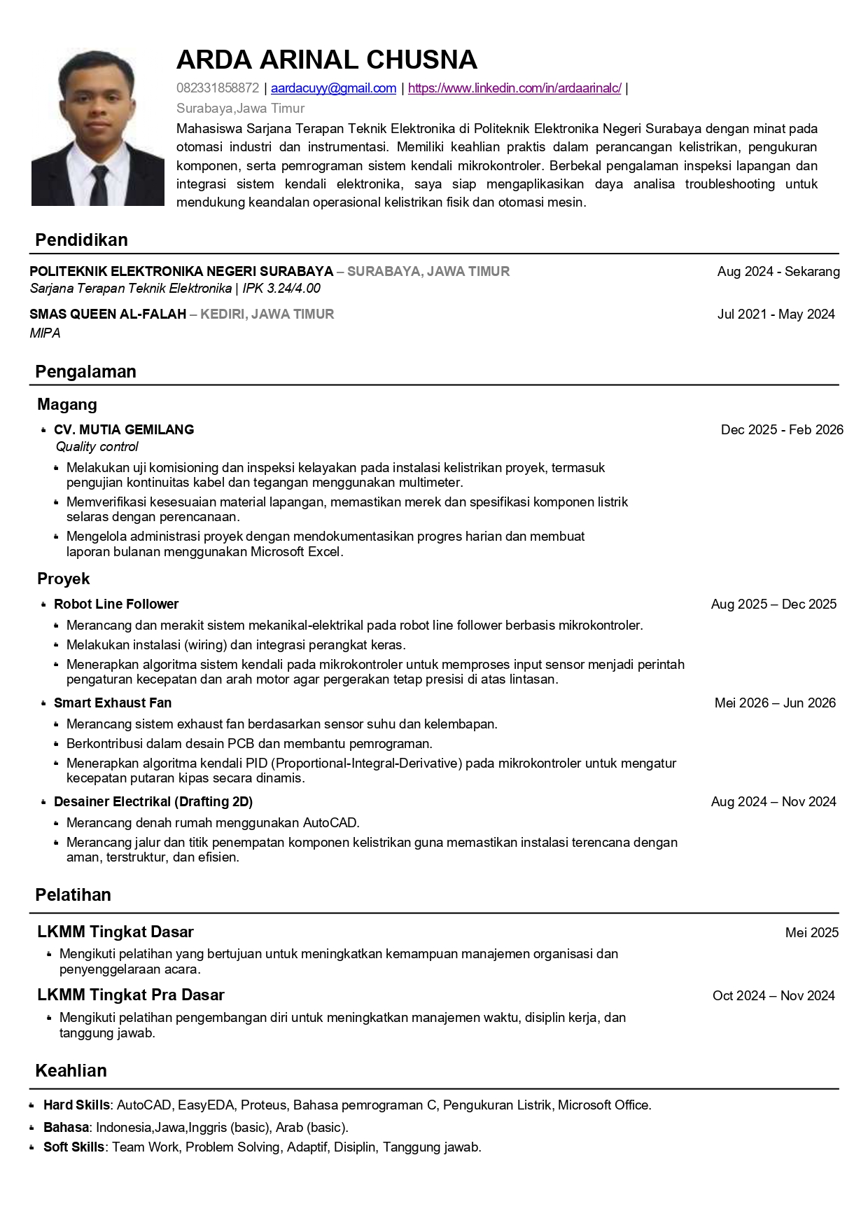CV Arda Arinal Chusna